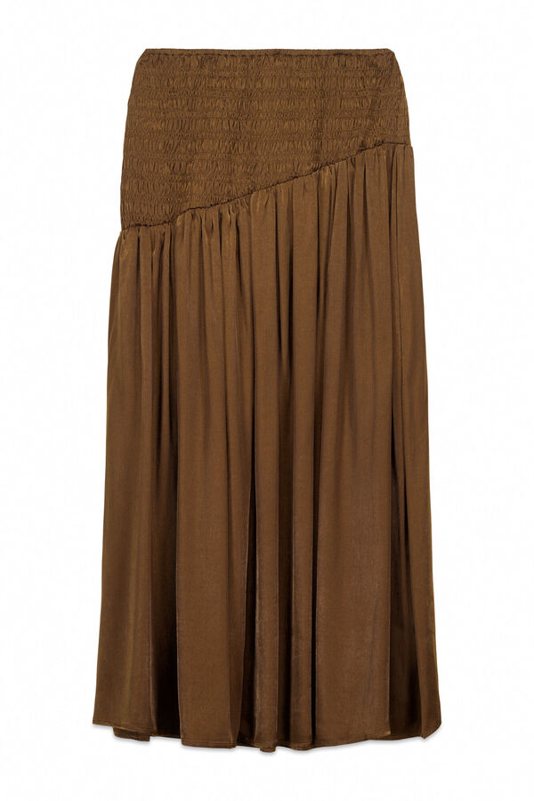 Slowlove Falda midi satinada Brown