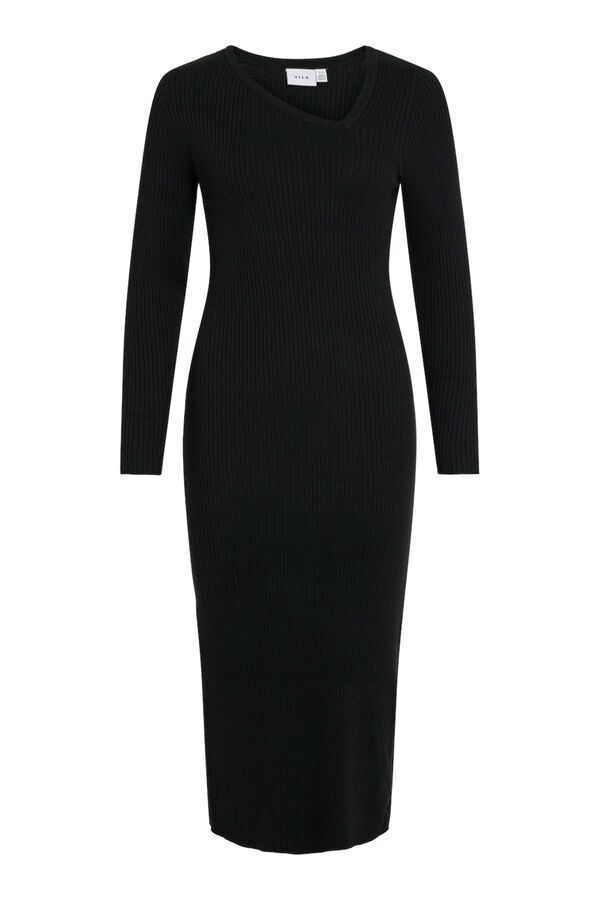 Vila Jersey-knit midi dress Black