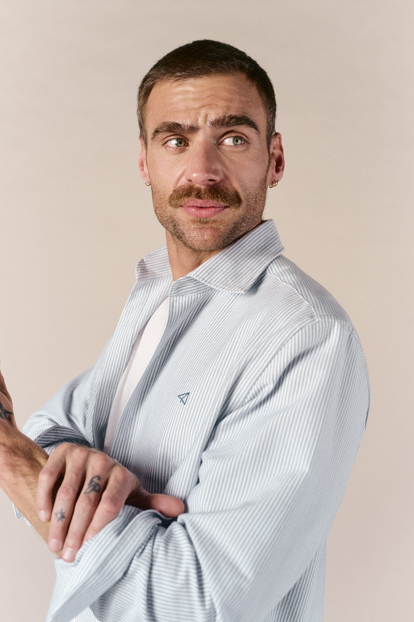 OOTO Camisa oxford manga comprida &agrave;s riscas candela