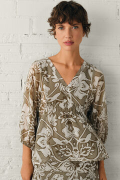 Cortefiel Blusa fluida estampada