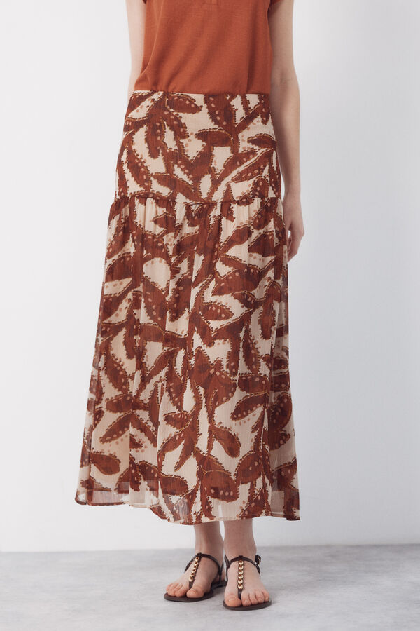 Cortefiel Falda estampada Estampado blanco