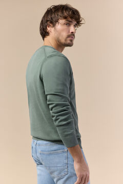 OOTO Camisola gola em bico em algod&atilde;o lavado