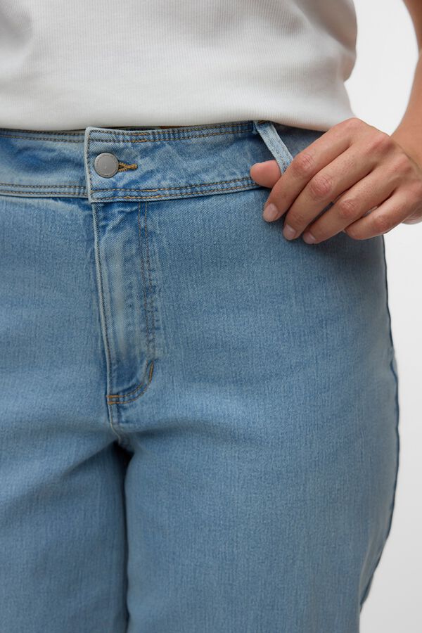 Vero Moda Curve Vaquero pata ancha talla grande Azul