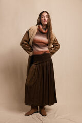 Slowlove Falda midi satinada Brown