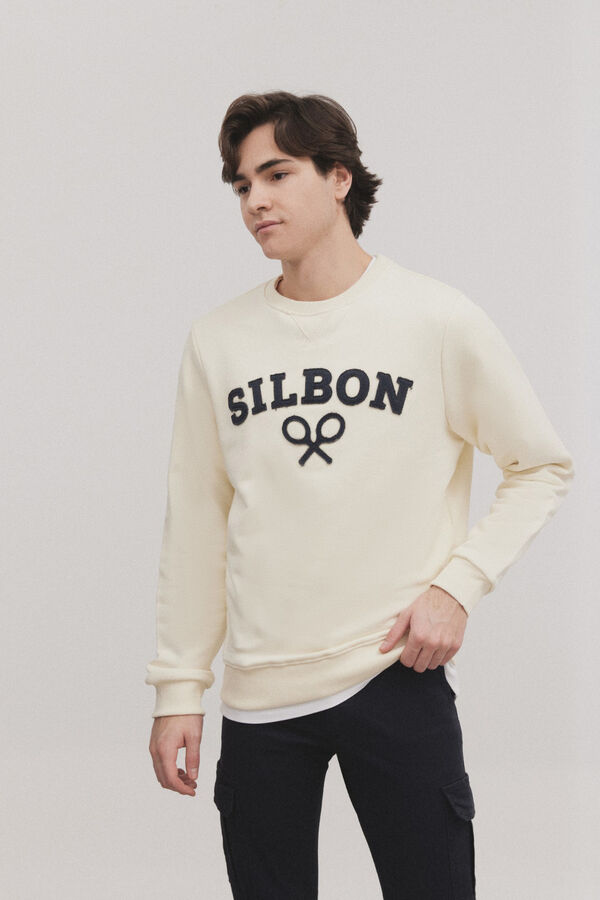 Silbon Sweatshirt silbon raquete m&eacute;dia  Castanho