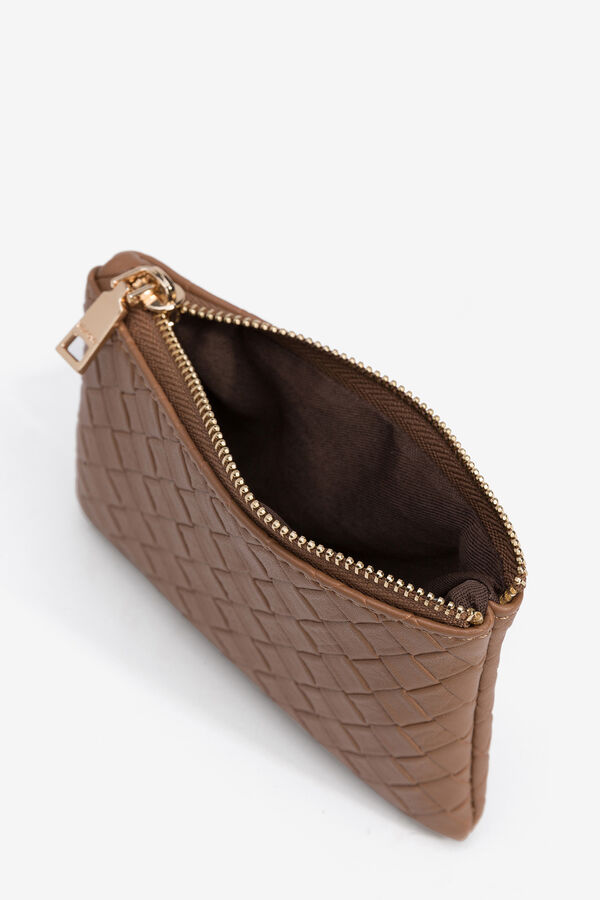 Vilanova Bolsa com efeito couro em relevo Castanho