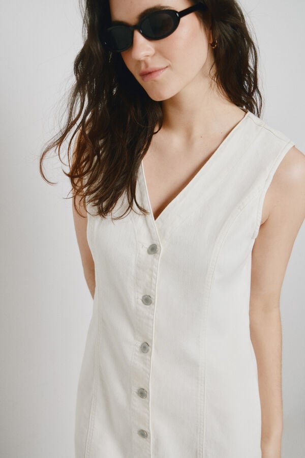 Vero Moda Vestido corto denim Blanco