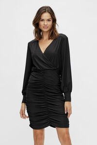 Vila Vestido curto entalhado franzido