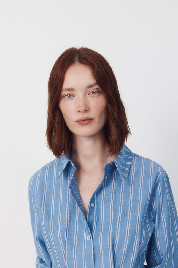 Cortefiel Camisa rayas entallada Estampado azul