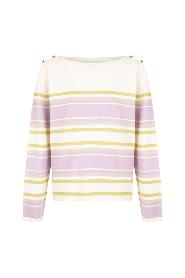 Cortefiel Jersey rayas botones Lila