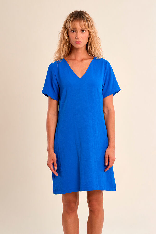 Molly Bracken Vestido de manga corta corte recto Azul