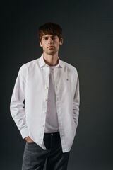 OOTO Camisa oxford liso Blanco