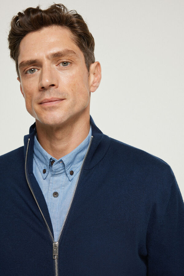 Jack & Jones Camisola gola alta fecho-&eacute;clair Azul