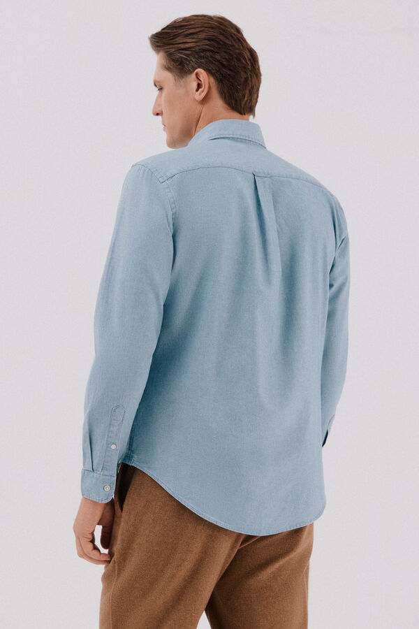 Cortefiel Camisa vaquera con bolsillo Blue