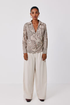 Cortefiel Blusa estampada cruzada