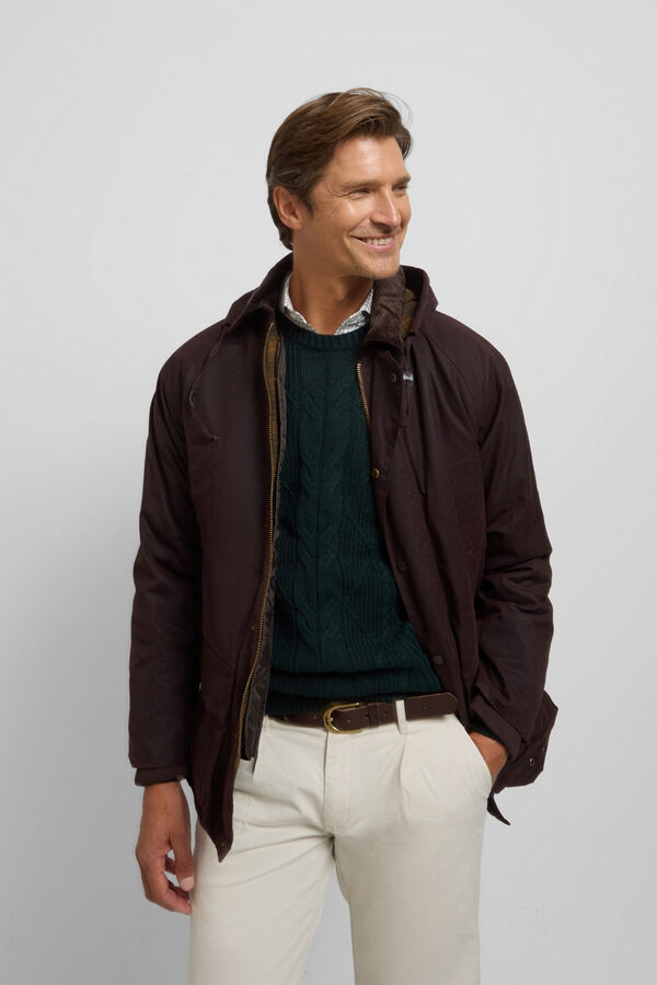 Silbon Abrigo cl&aacute;sico encerado Marr&oacute;n