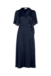 Vila Vestido midi satinado cruzado