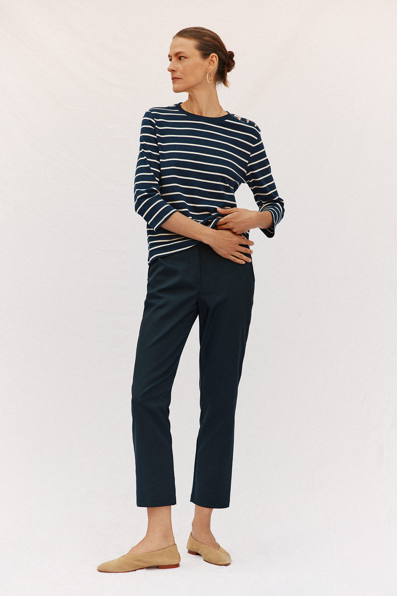 Cortefiel Pantal&oacute;n recto con goma en la espalda