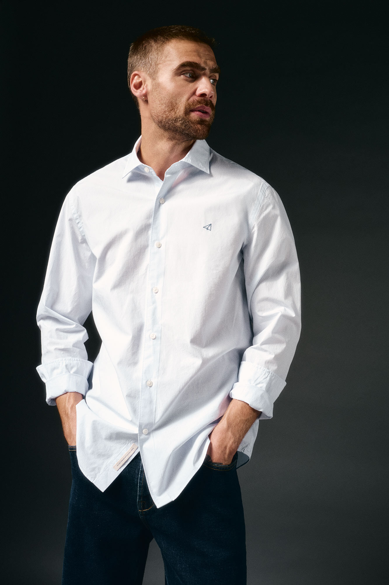 OOTO Camisa riscas popelina