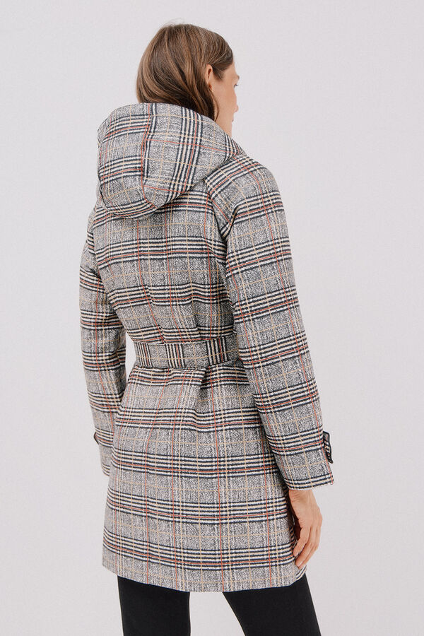 Cortefiel Gabardina satinada capucha desmontable Multicolor