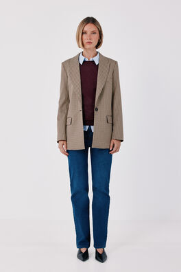 Blazer mujer de tejido de cuadros