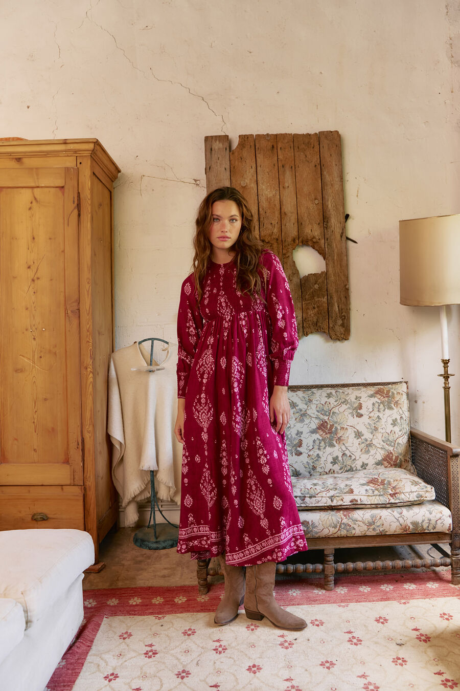 Vestido largo Bella estampado Rhubarb