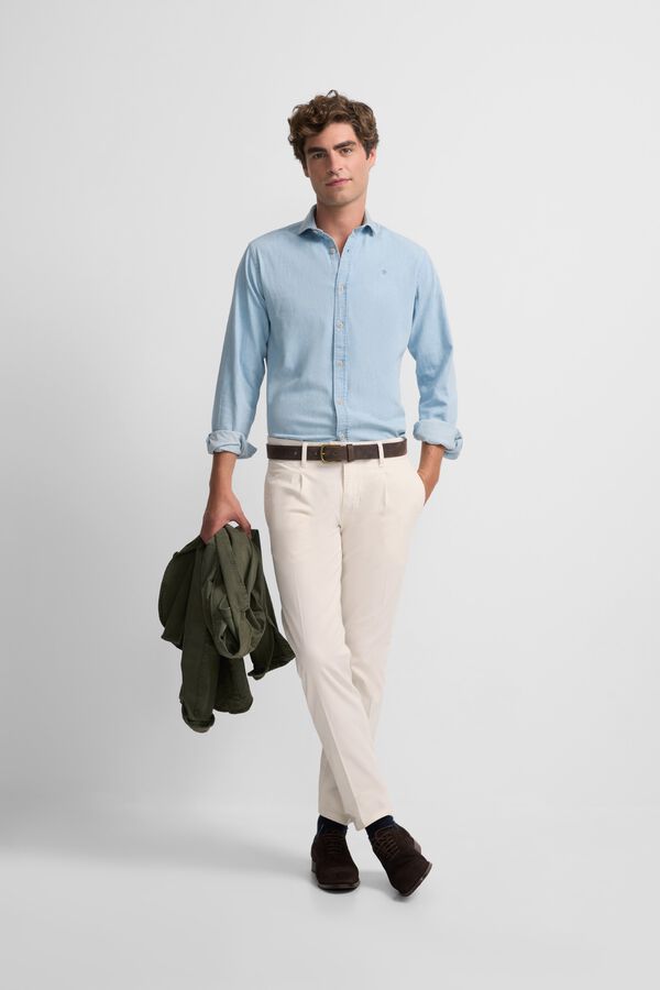 Silbon Pantal&oacute;n sport chino pinza Marfil