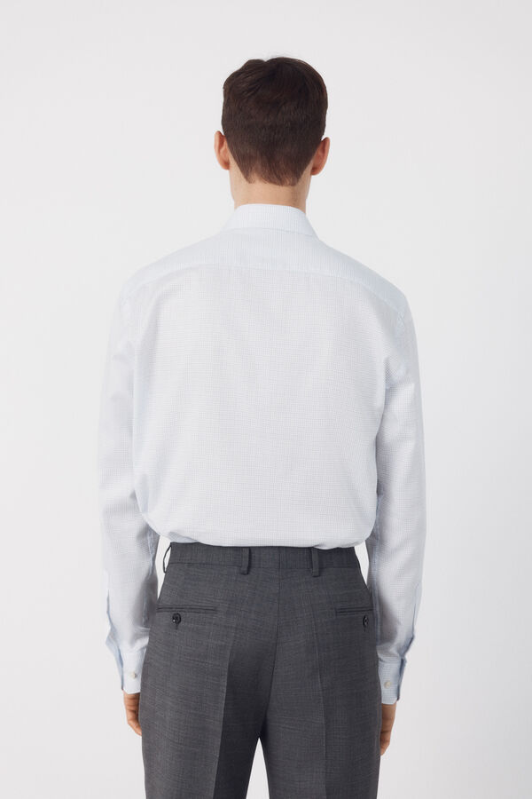 Cortefiel Camisa vestir cuadros f&aacute;cil plancha Azul