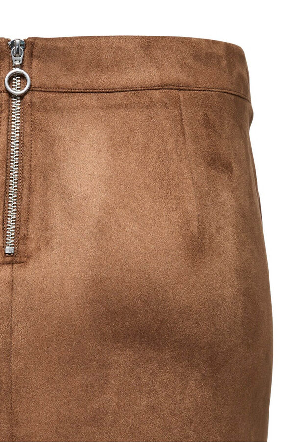 Vero Moda Curve Falda efecto piel talla grande Brown