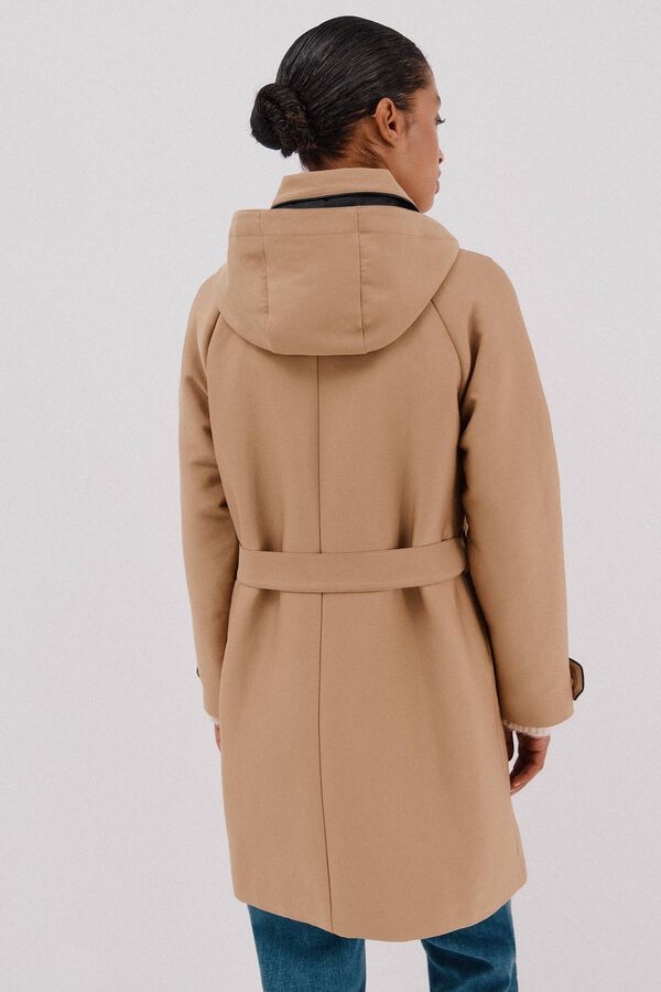 Cortefiel Gabardina satinada capucha desmontable Arena