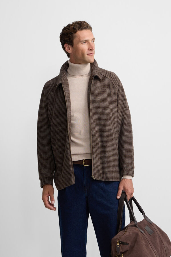 Silbon Cazadora pata de gallo Marr&oacute;n