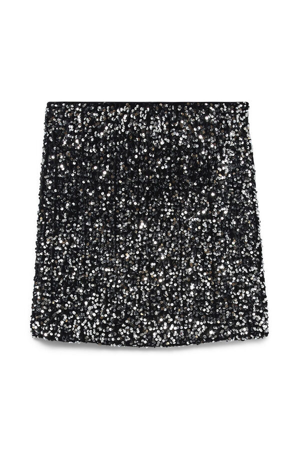Vero Moda Falda corta lentejuelas Black