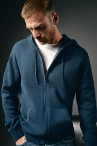 OOTO Cardigan com capuz e fecho-&eacute;clair