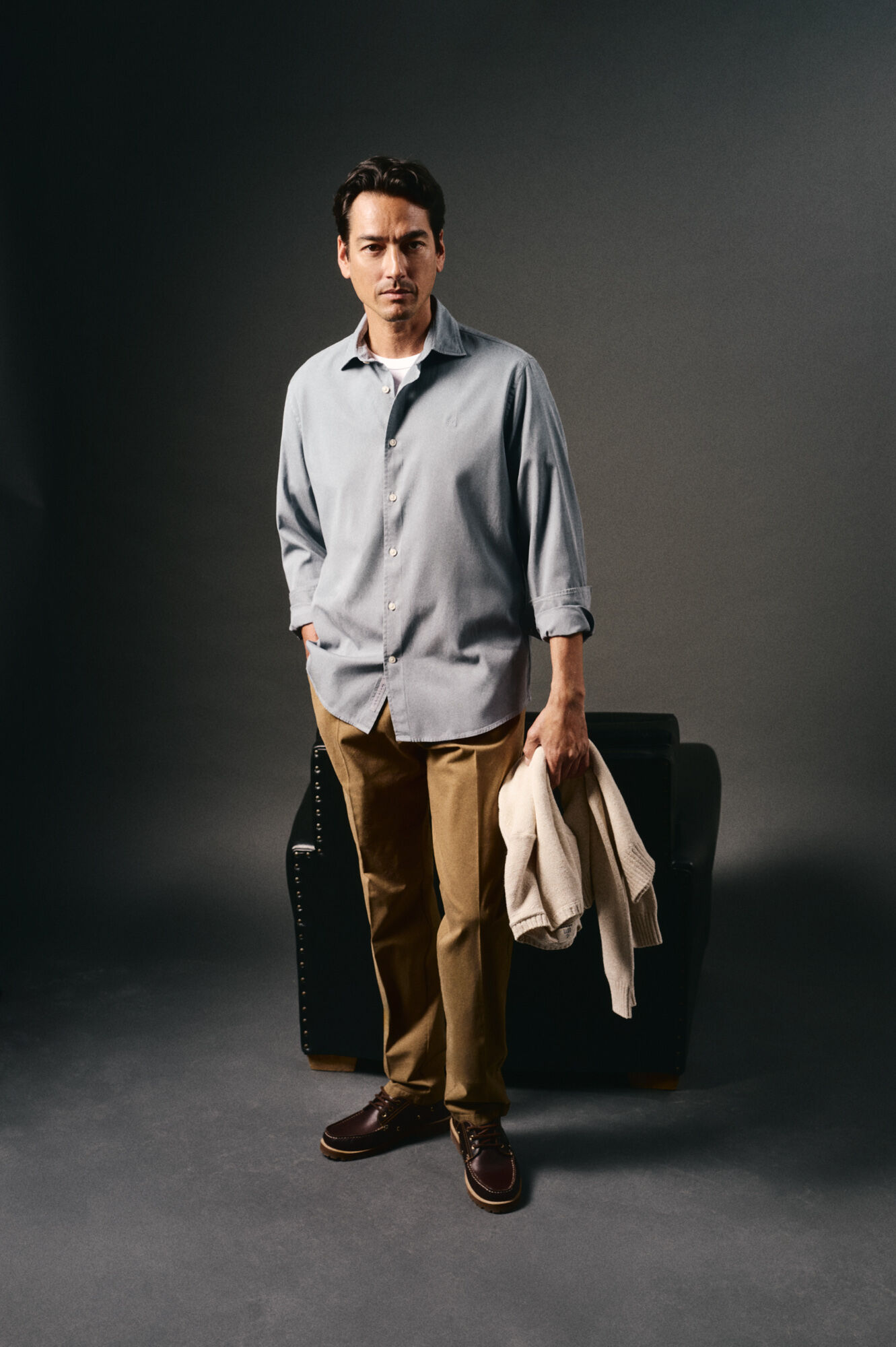 OOTO Camisa twill liso tencel algod&oacute;n