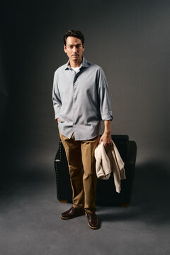 OOTO Camisa twill liso tencel algod&oacute;n