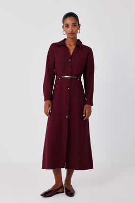 Vestido camisero midi cinturón
