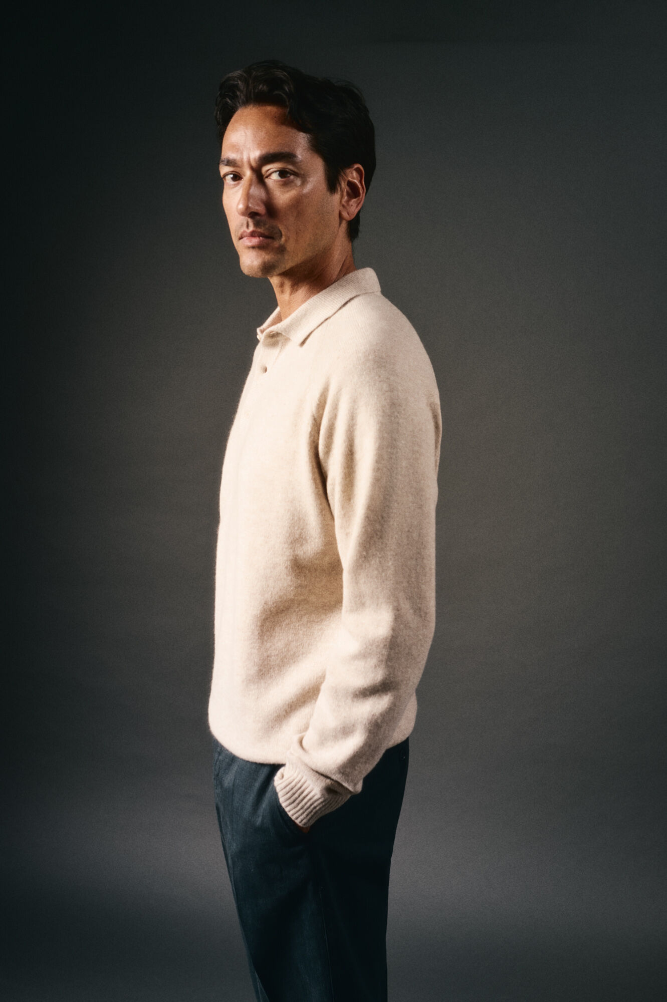 OOTO Su&eacute;ter de l&atilde; com gola polo