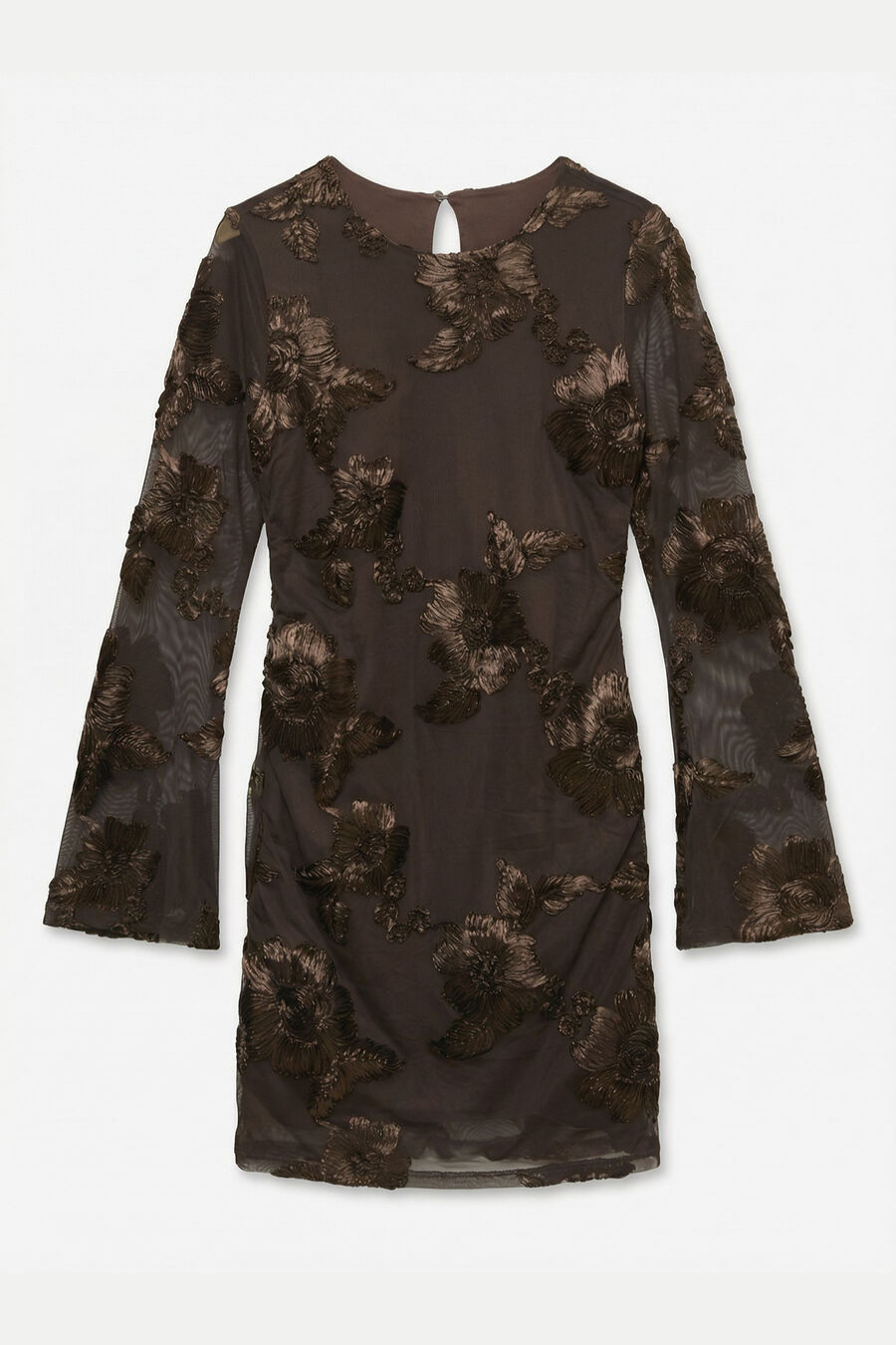 Vestido corto floral de tul