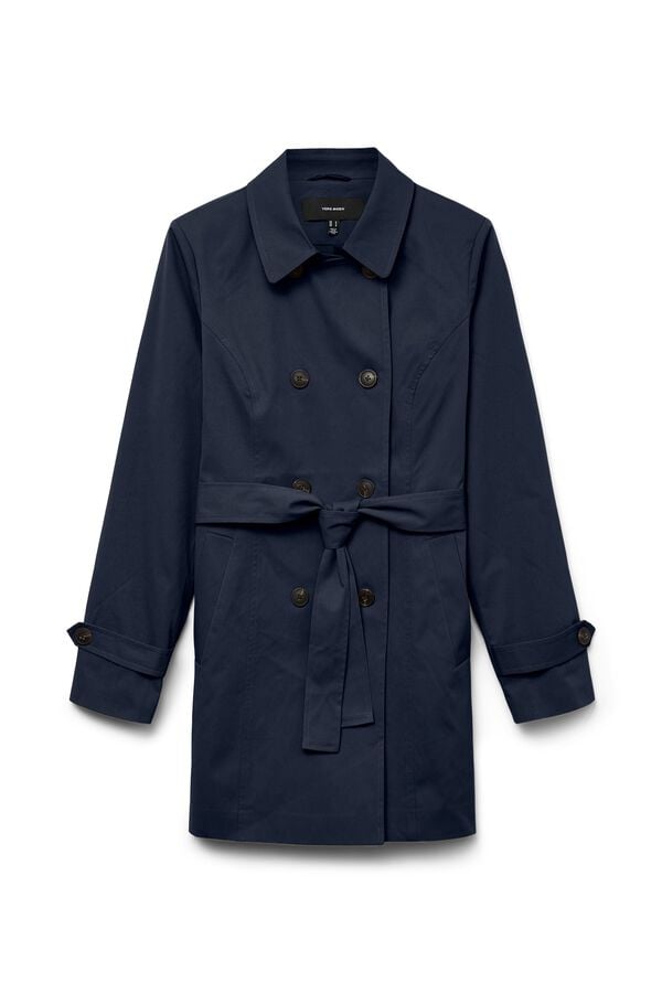 Vero Moda Women's 3/4 trench coat with belt Navy
