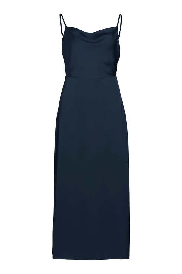 Vila Satin midi dress Navy