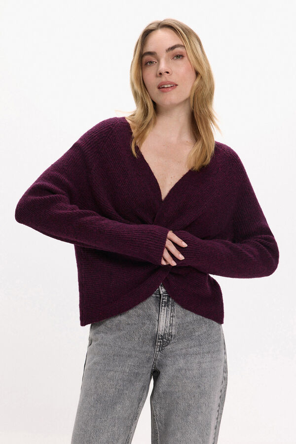 Vila Jersey de lana reversible Purpura