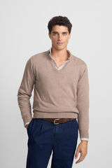 Silbon Jersey cuello pico retro Marrón