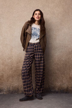 Slowlove Cal&ccedil;a corte barrel em xadrez