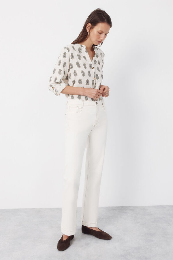 Cortefiel Jeans Bootcut Marfil