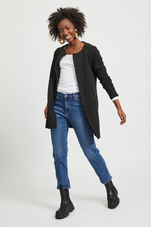 Vila Blazer de malha tecido estruturado Preto