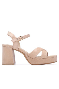 XTI Sandalia tac&oacute;n ancho y plataforma