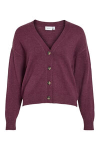 Vila Casaco de malha de malha com bot&otilde;es e viscose