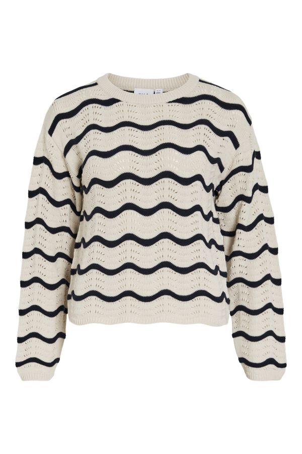 Vila Jersey punto pointelle de algod&oacute;n org&aacute;nico Estampado azul