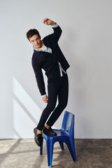 Cortefiel Cal&ccedil;a cal&ccedil;as chino confort&aacute;vel com corte afunilado Azul