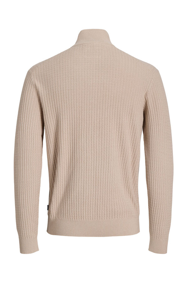 Jack & Jones Jersey de punto cuello cremallera Beige